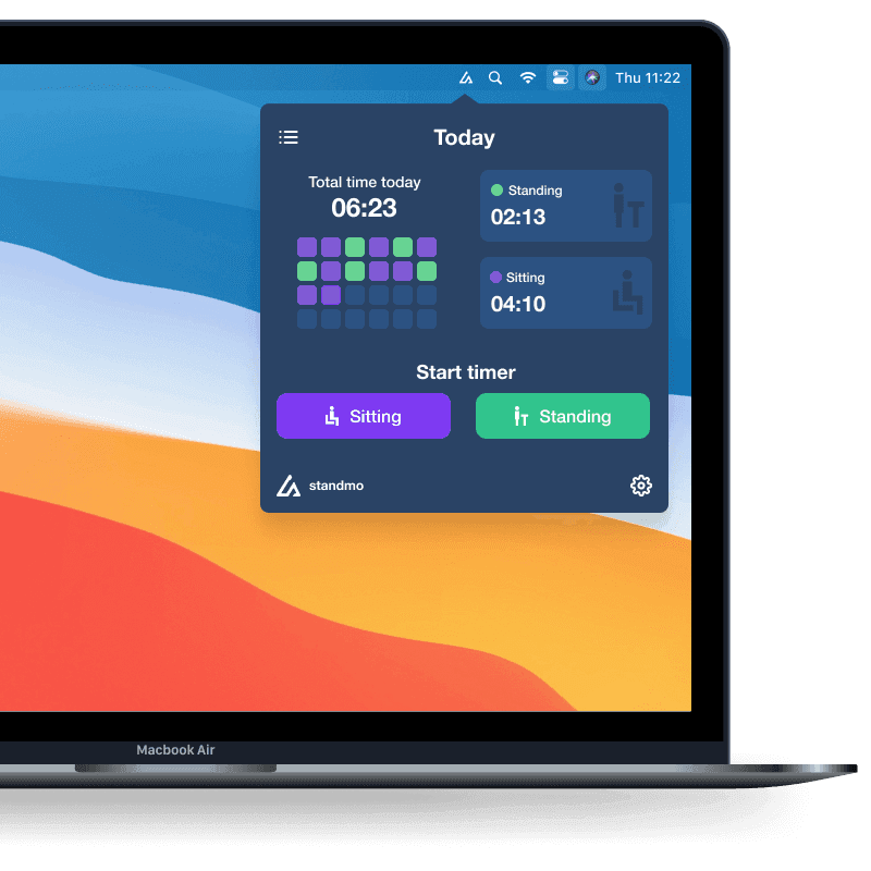 Standing desk časomiera pre MacOS